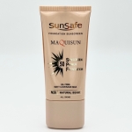 ضد آفتاب سان سیف کرم پودری و پرایمری(بژ طبیعی) مکیسان با SPF50 رنگی