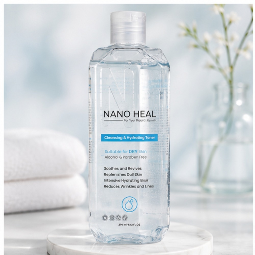 تونر آبرسان نانو هیل مدل Cleansing & Hydrating مناسب پوست خشک