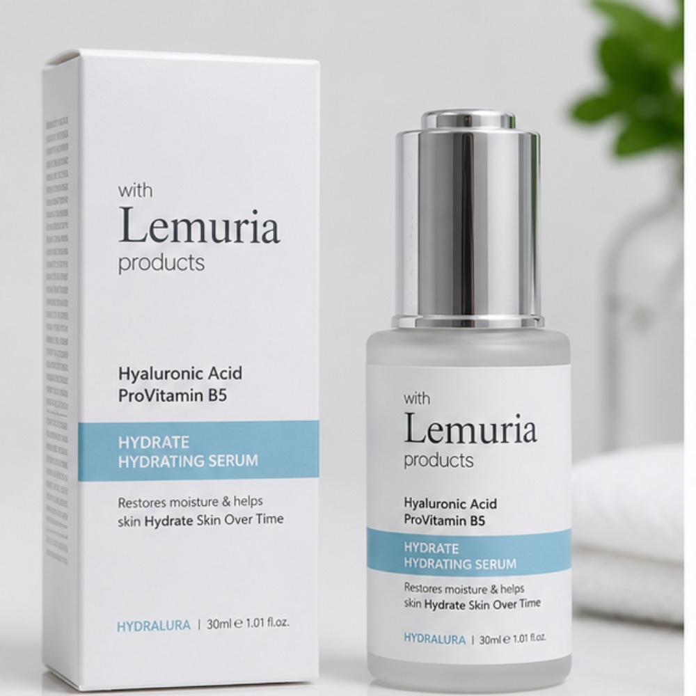 سرم آبرسان لموریا مدل Hyaluronic Acid + ProVitamin B5 مناسب پوست خشک و دهیدراته