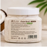 اسکراب کرمی اطلس مدل Coconut مناسب انواع پوست صورت و بدن