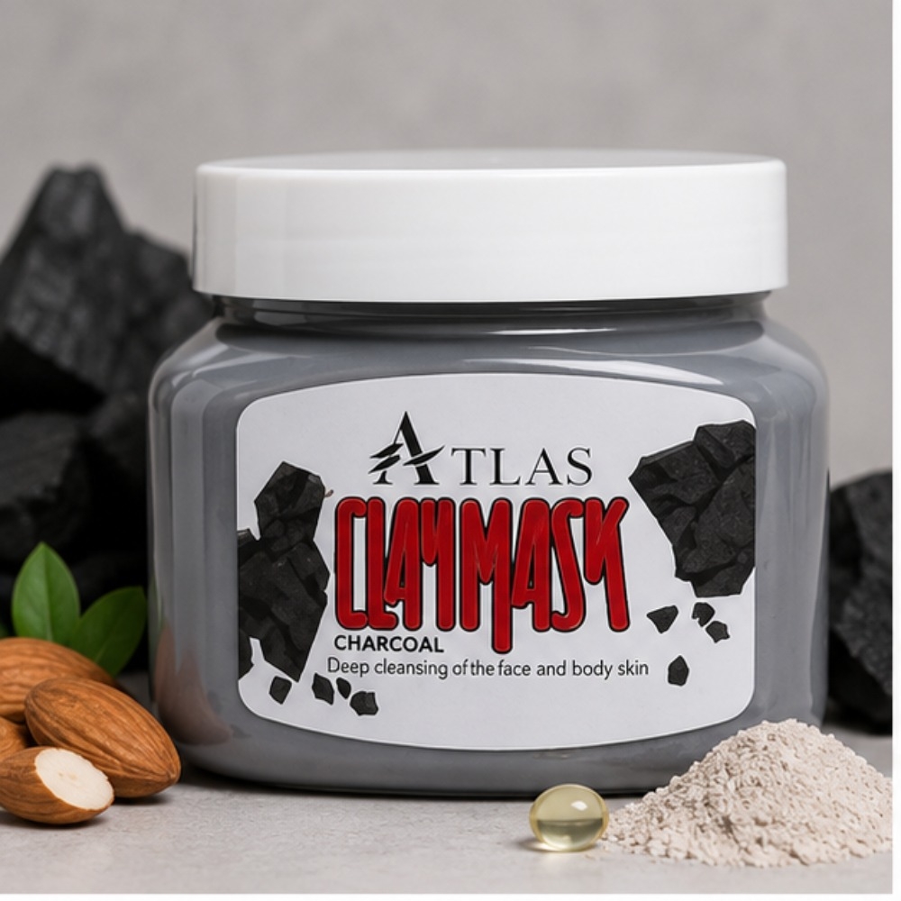 ماسک خاک رس زغالی اطلس مدل Charcoal مناسب پاکسازی عمیق پوست