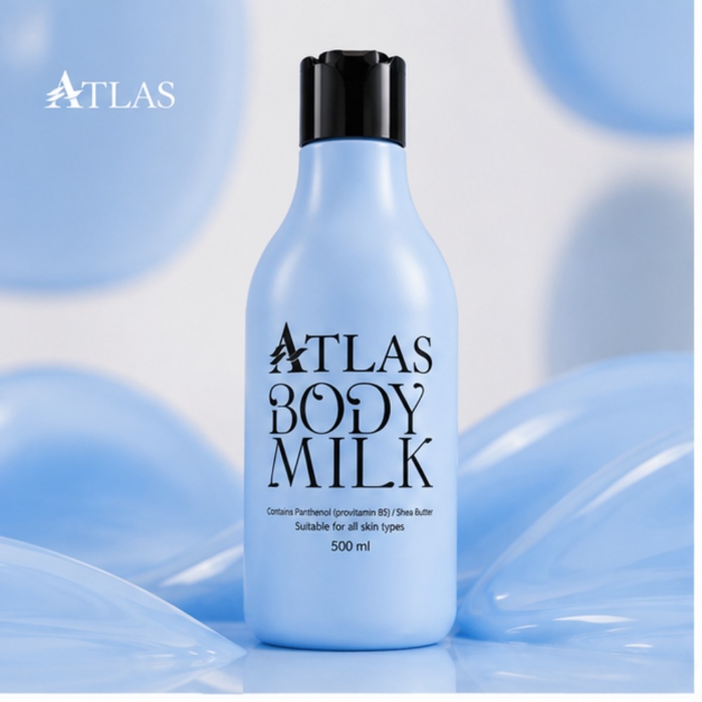 شیر بدن اطلس ATLAS Body Milk حاوی پانتنول و شی‌باتر مناسب انواع پوست