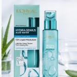آبرسان صورت لوریال پاریس Hydra Genius Aloe Water مدل 72H Liquid Moisturizer حاوی آب آلوئه‌ورا و هیالورونیک اسید پوست مختلط تا خشک