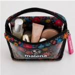 کیف لوازم آرایشی مالنا (Malena) مدل Floral شفاف زیپ‌دار